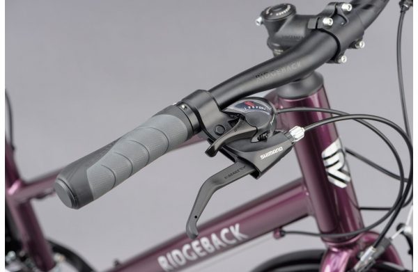 ridgeback speed hybrid city bike purple openframe handlebar