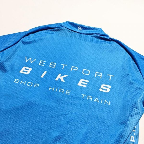 Westport Bike Shop Mens Cycling Jersey Blue Rear