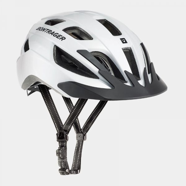 Bontrager White Solstice Bike Helmet with straps