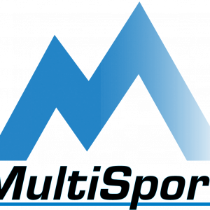 Multisport logo with mountain square